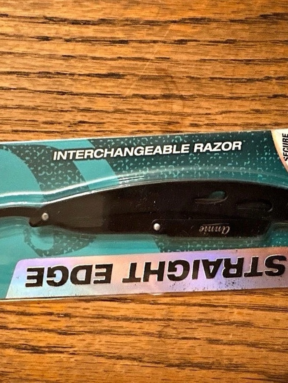 Annie Straight Edge Interchangeable Razor Black & Teal NWT